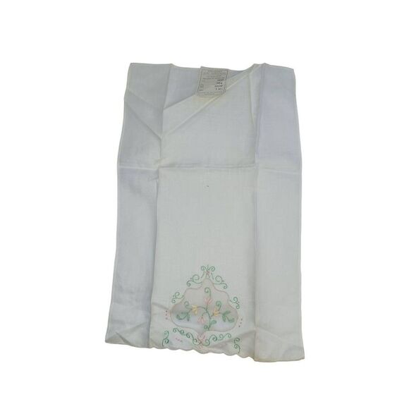 Madeira Embroidery Linen Guest Hand Towels - Unique Organdy Raised Flowers VTG - Picture 8 of 9